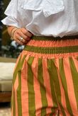 Bloc Stripe Wide Leg Pant Olive & Soft Terracotta